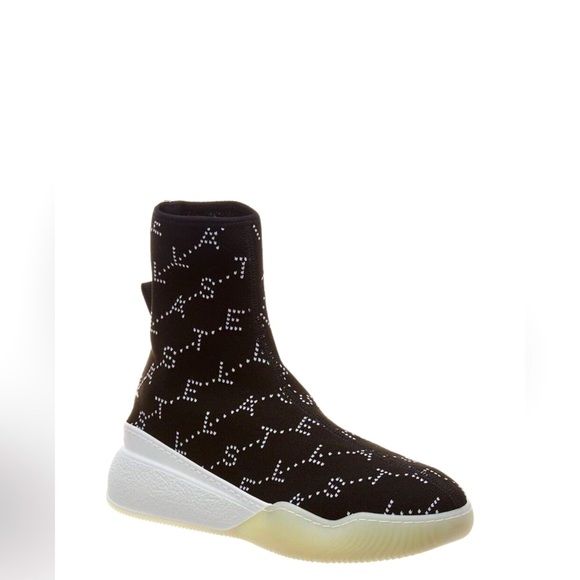 Stella McCartney Loop Monogram Sock Sneakers Black Size 37 / US 7 - Picture 1 of 9